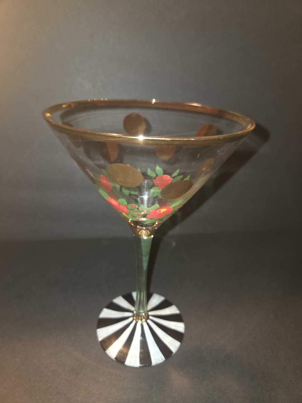 Mackenzie Childs Heirloom Martini Glass Retired